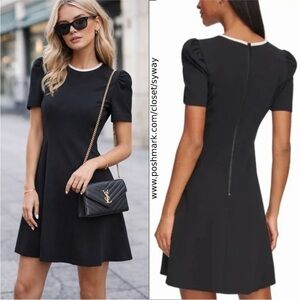 Karl Lagerfeld Black Mini Dress with Puff Sleeves